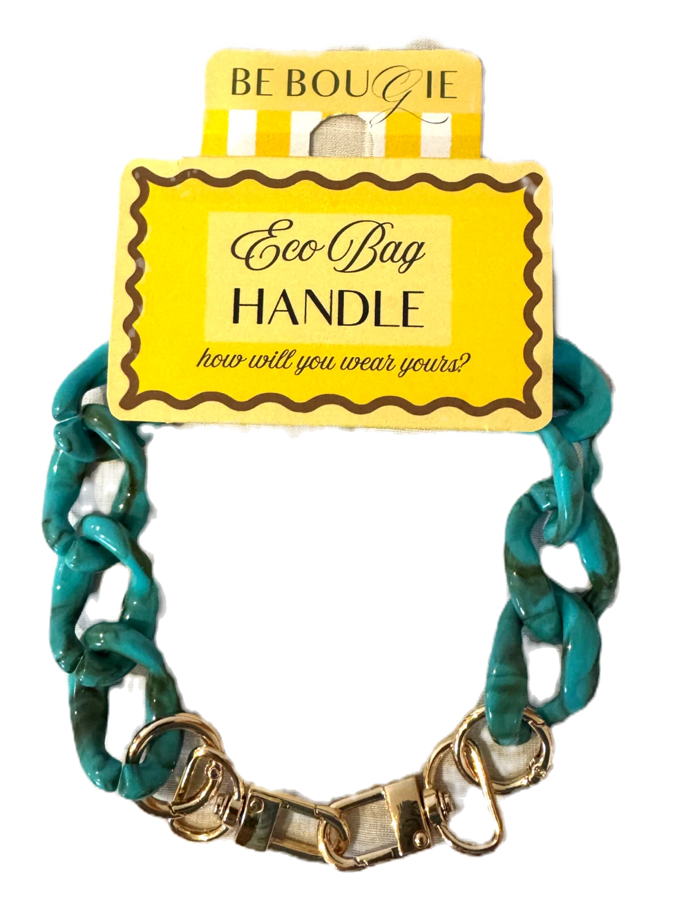 Turquoise Acrylic Handle for your Be Bougie Eco Tote Bag