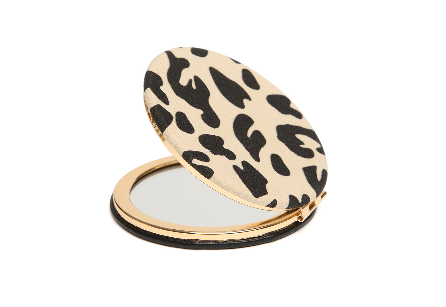 Round Mirror Compact - Leopard
