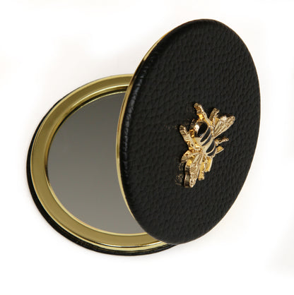 Round Mirror Compact - Black