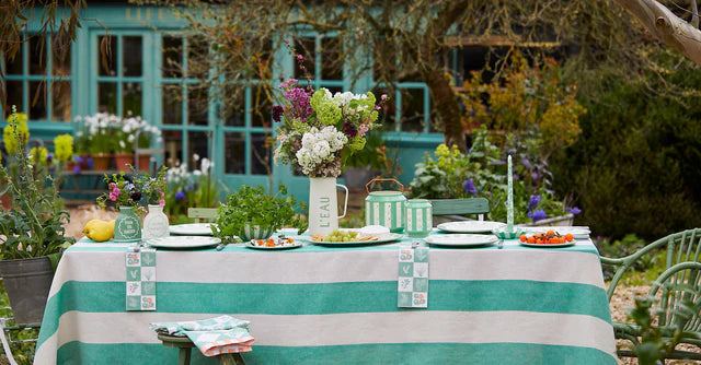 Stripe Tablecloth - Green