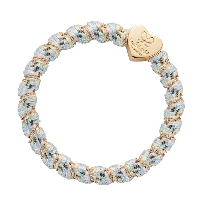By Eloise Woven Gold Heart - Blush Sands