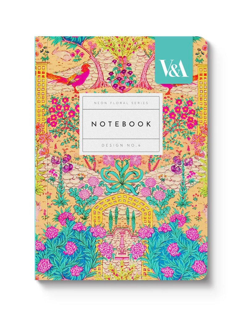 Neon Floral Ornate Garden A6 Premium Paperback Notebook