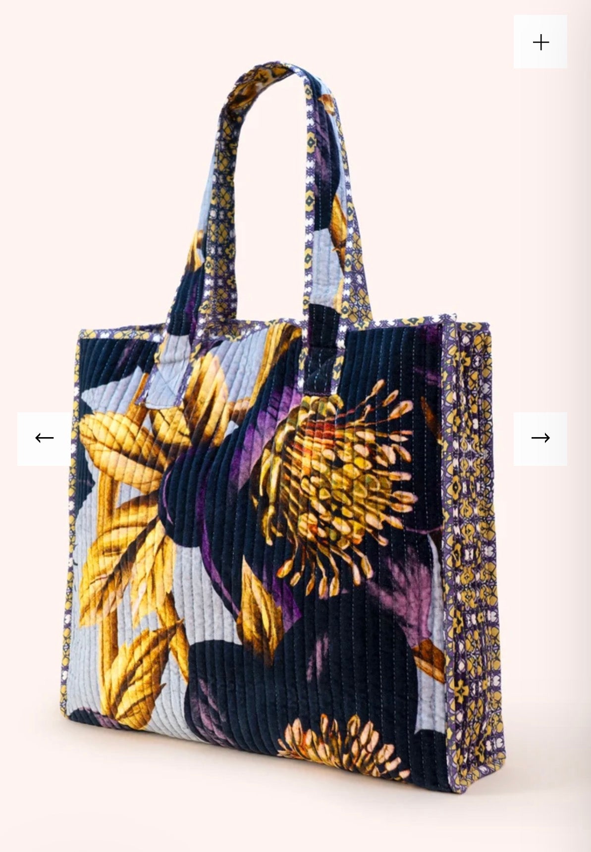 Hellebore Quilted Velvet Tote