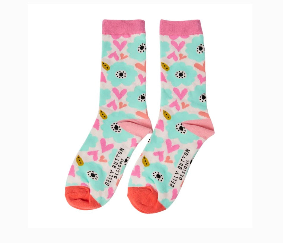 BambooSocks - Hearts & Flowers