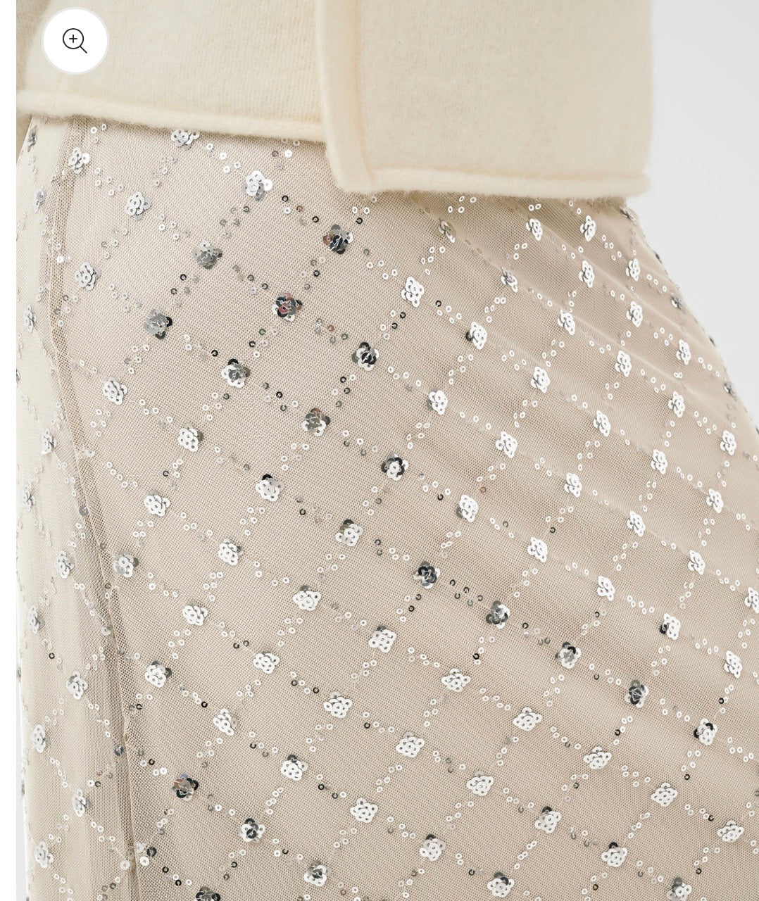 Vivika Sequin Skirt - Cream