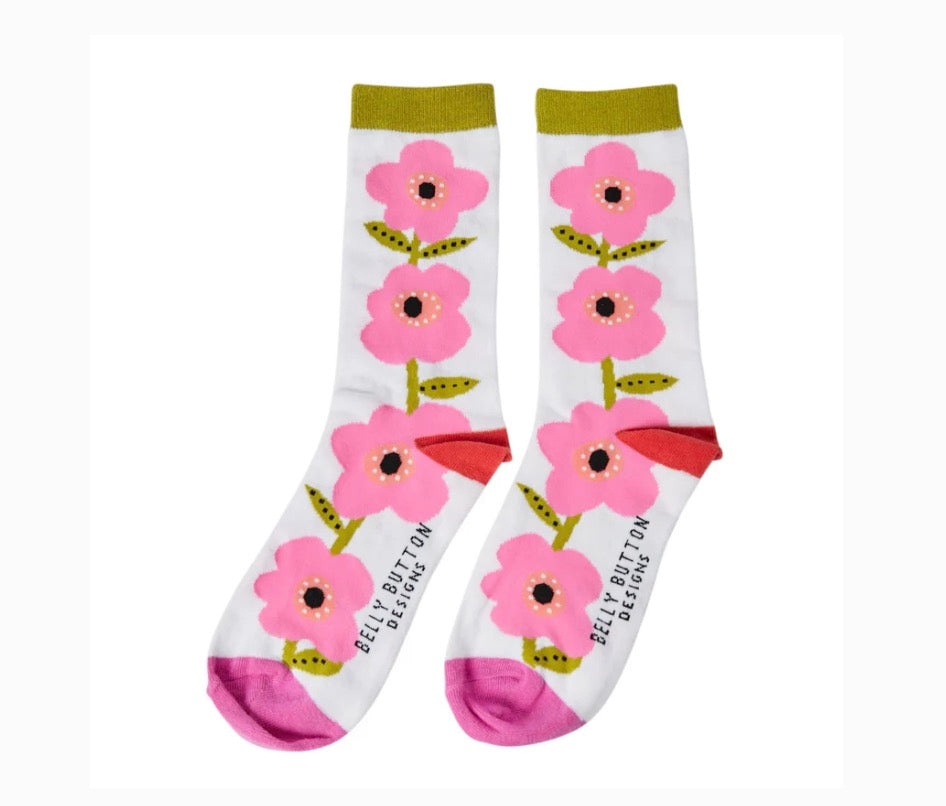 BambooSocks - Mauve Flower