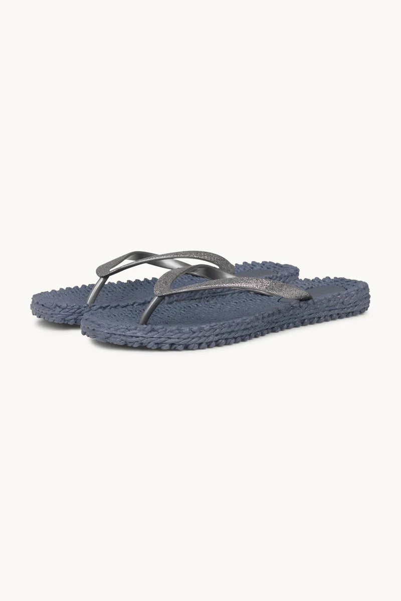 Glitter Flip Flops - Grey