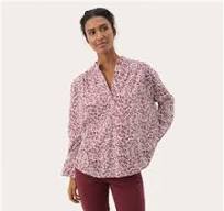 Natale Blouse Mini Flowe -Tawny Port
