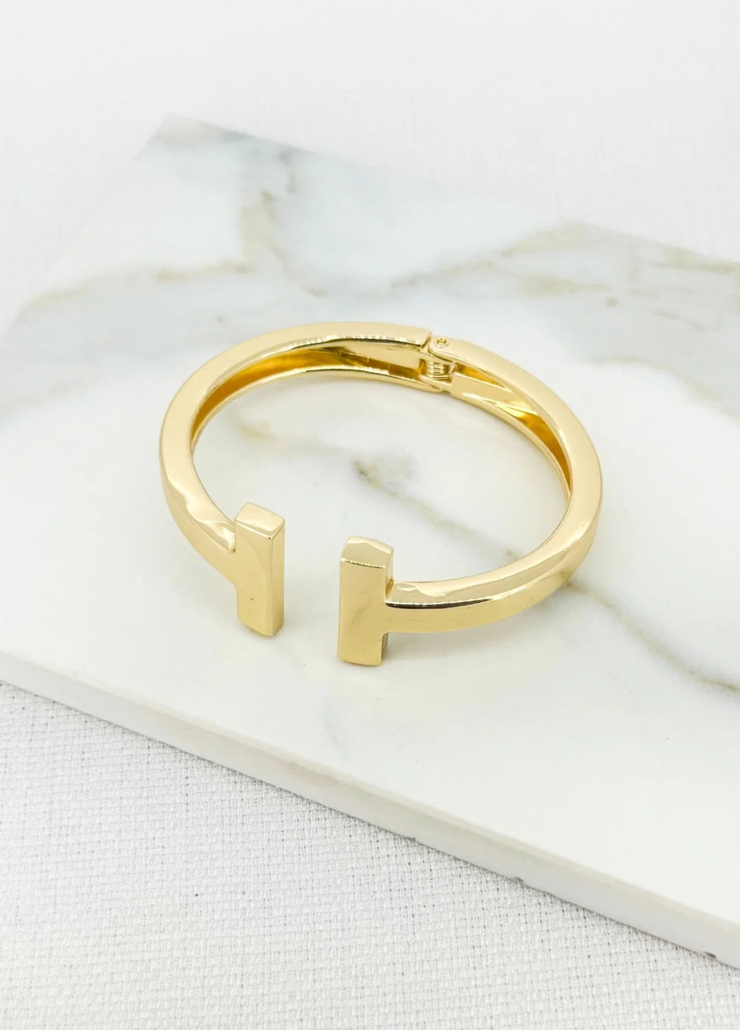 T Cuff Bracelet - Gold