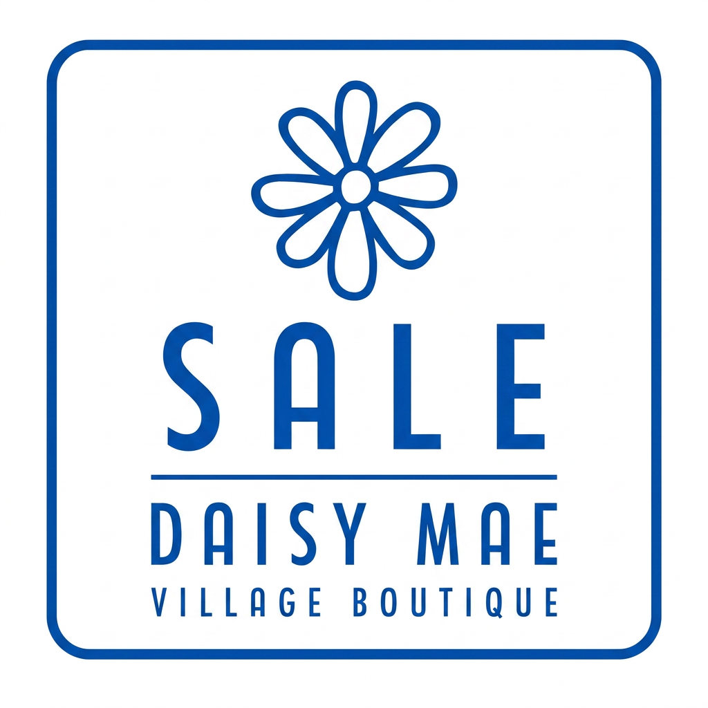 Sale with Daisy Mae Village Boutique blue daisy logo