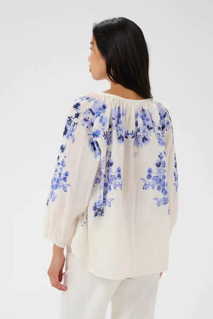 Alexi Flower Print Blouse - Blue