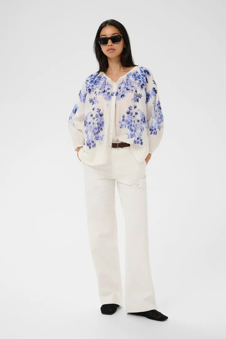 Alexi Flower Print Blouse - Blue
