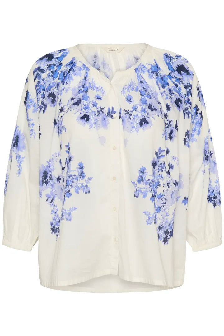 Alexi Flower Print Blouse - Blue