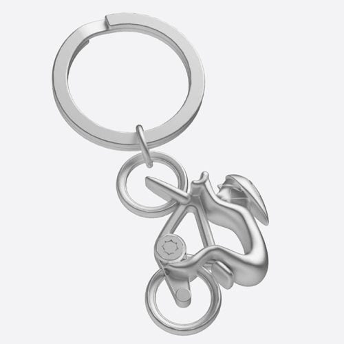 Metalmorphose Silver Cyclist and Bicycle Keyring)