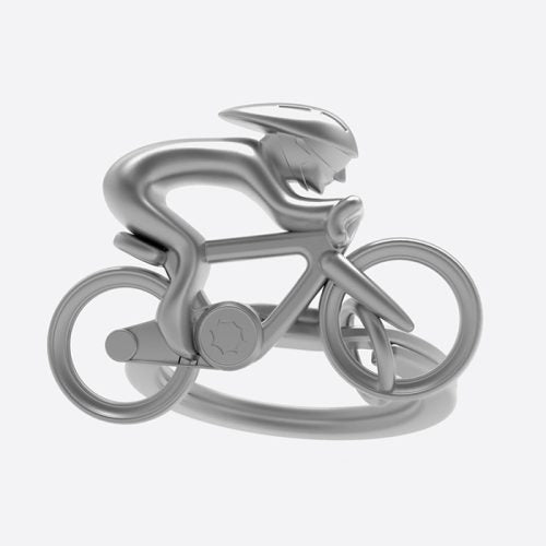 Metalmorphose Silver Cyclist and Bicycle Keyring)