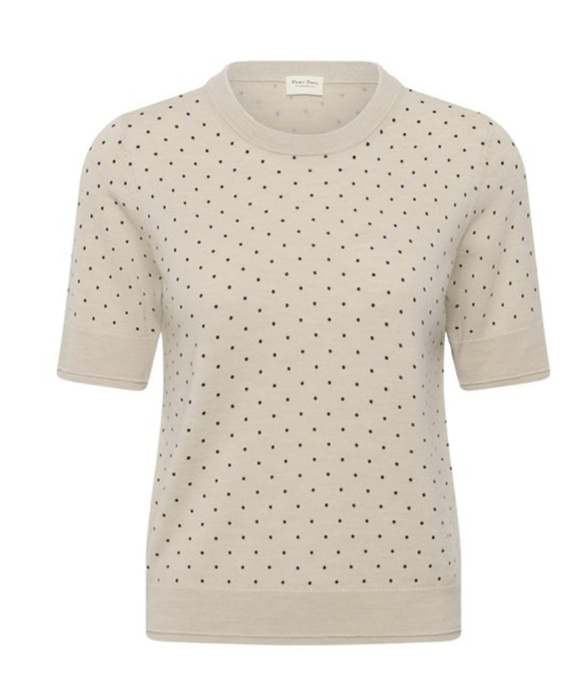 Natanya Wool Jumper - Beige Dot