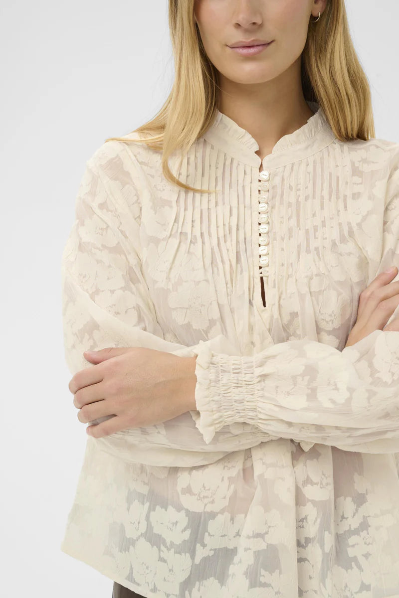 Zayan Floral Print Blouse - Whisper White