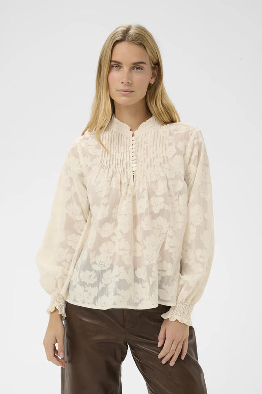 Zayan Floral Print Blouse - Whisper White