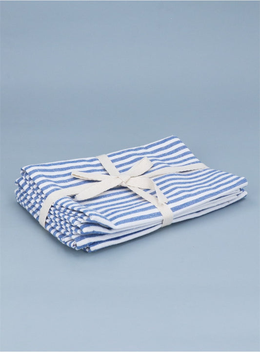 Pack of 4 Napkins - Blue Mix Strip