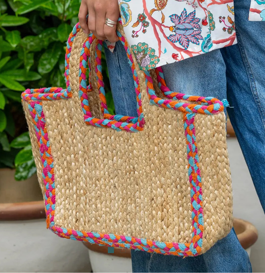 Plaited Edge Jute Shopper