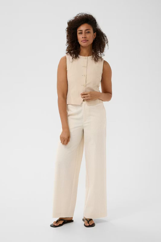 Brita Stripe Trousers - Whisper White
