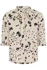 Almera Flower Print Shirt - Black