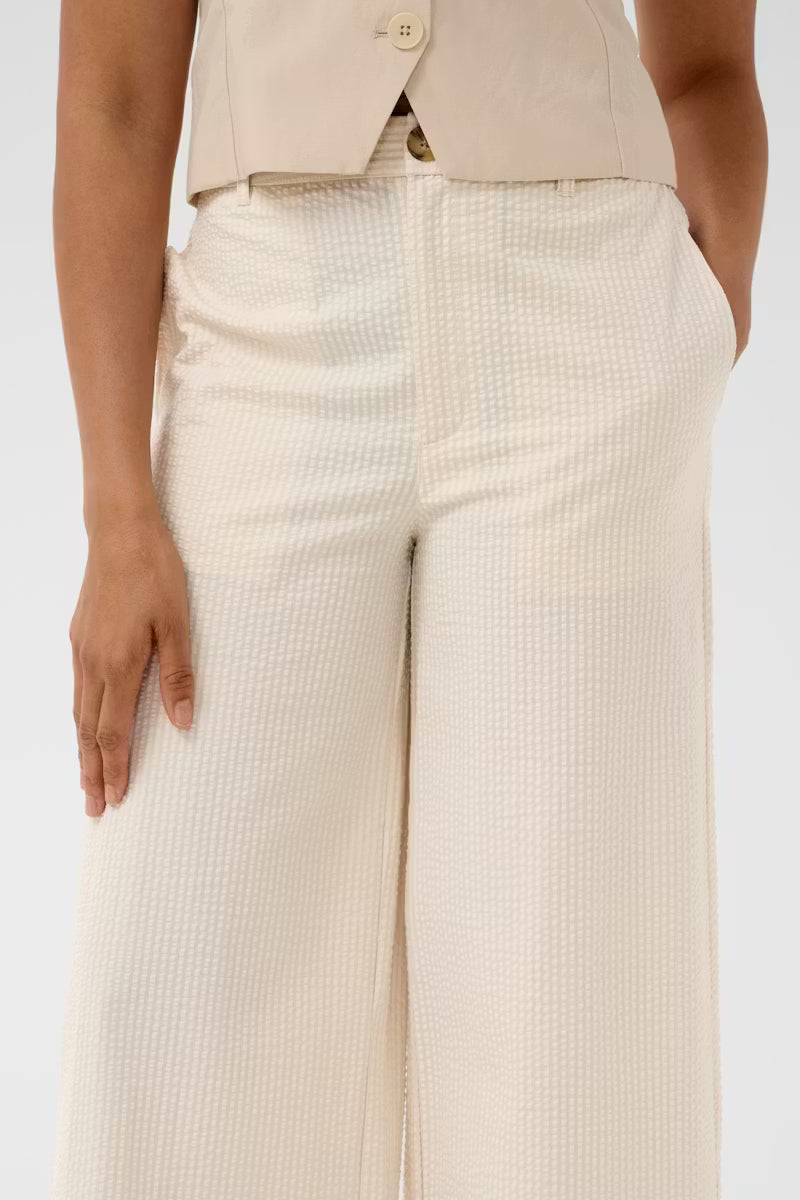 Brita Stripe Trousers - Whisper White