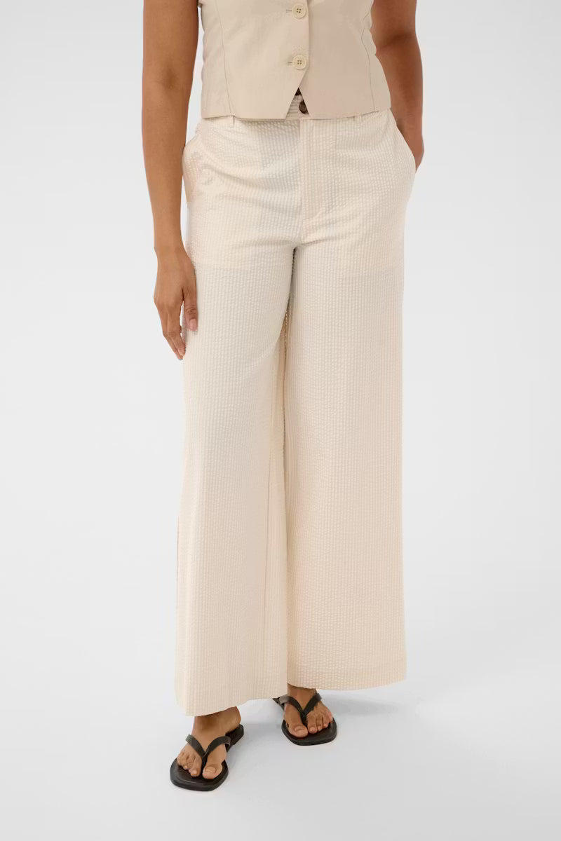 Brita Stripe Trousers - Whisper White