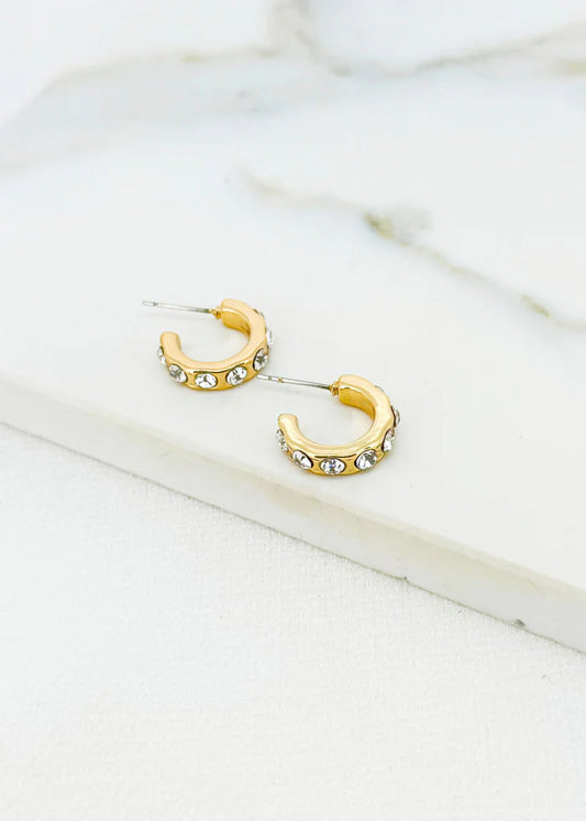 Gold Diamante Small Hoops