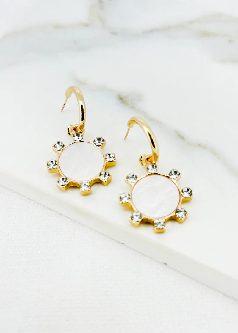 Gold & Pearl Hoop Earrings