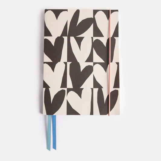 Mono Checkmate Hearts A5 Soft Cover Notebook