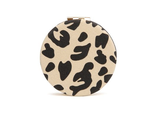 Round Mirror Compact - Leopard