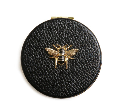 Round Mirror Compact - Black