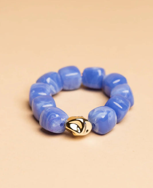 Blue Marbled Resin Bracelet