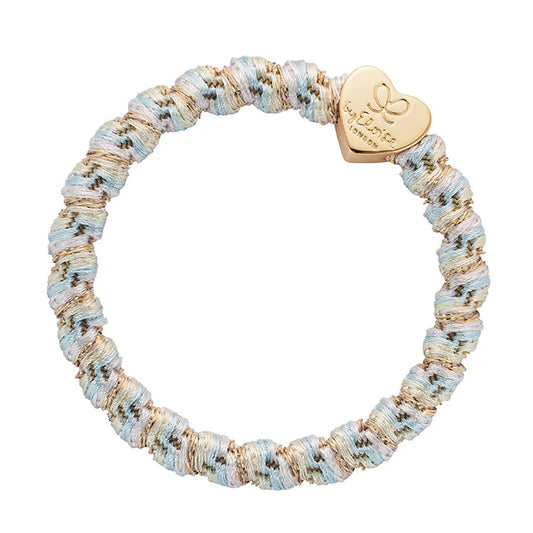 By Eloise Woven Gold Heart - Blush Sands