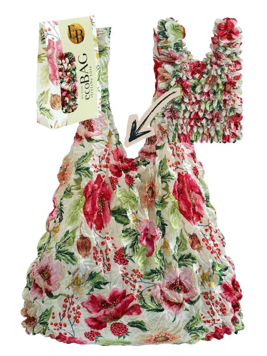 Tote Bag Berries & Anemones Sustainable Stretchy Eco Shopper