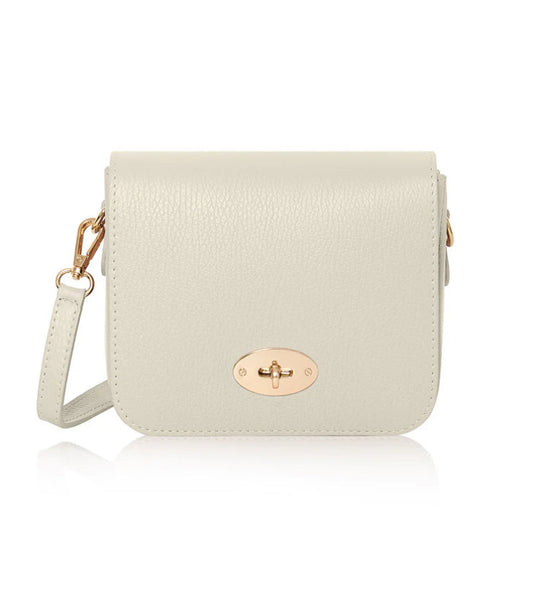 Leather Box Crossbody Bag - Cream