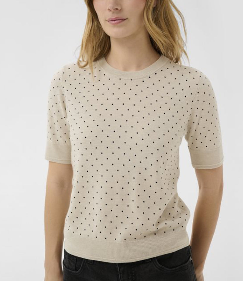 Natanya Wool Jumper - Beige Dot