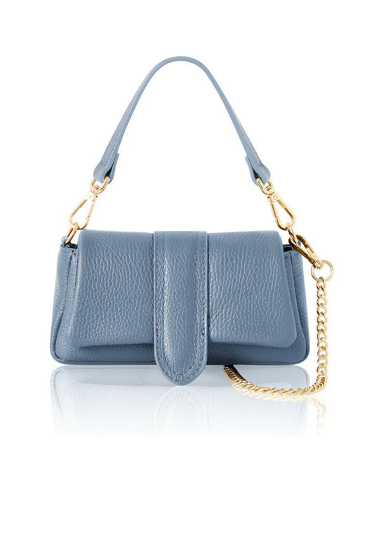 Mini Leather Bag - Denim Blue