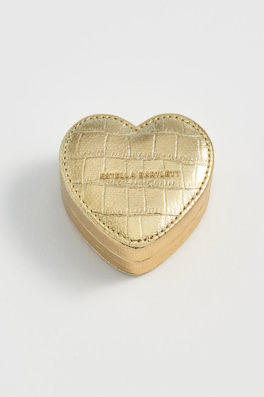 Mini Heart Jewellery Box - Gold