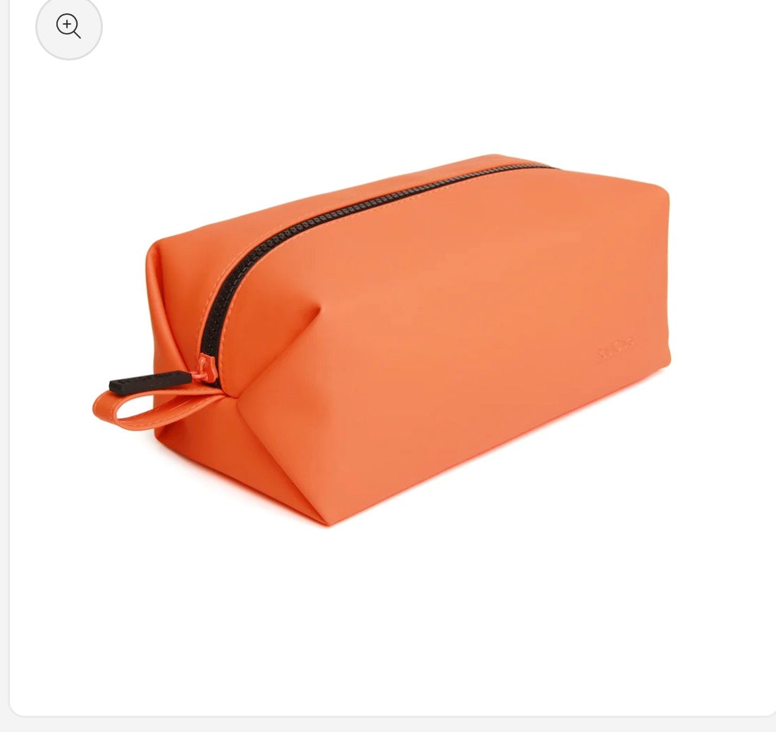 Mens Luxury Soft Touch Zip Wash Bag Orange