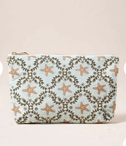 Starfish Garden Velvet Everyday Pouch