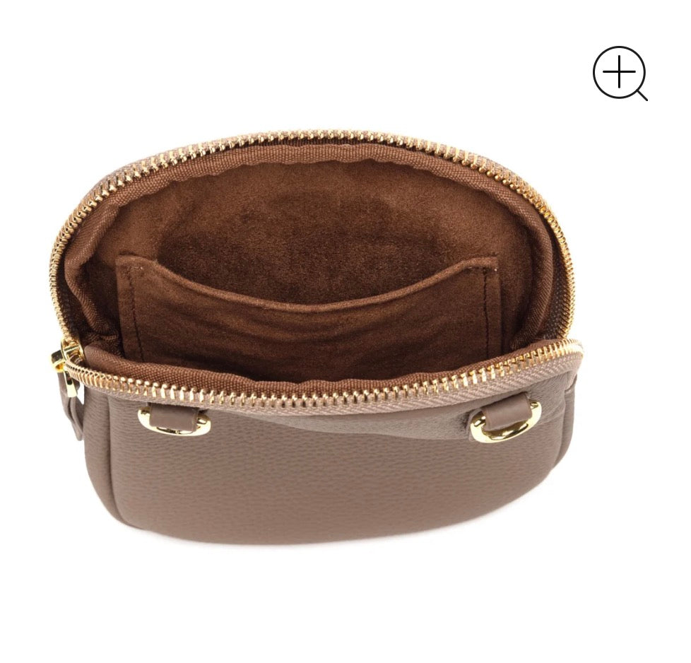 Phone Leather Crossbody Bag -  Mink