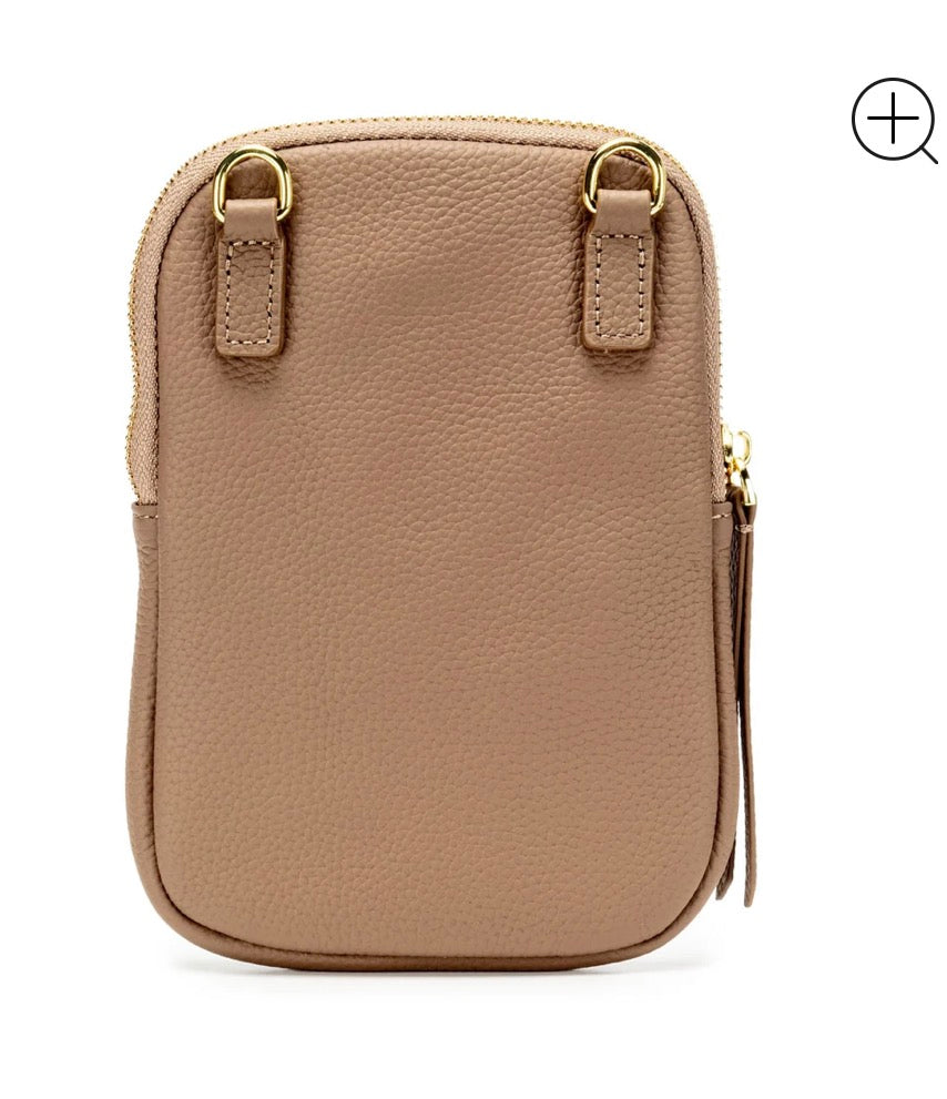 Phone Leather Crossbody Bag -  Mink