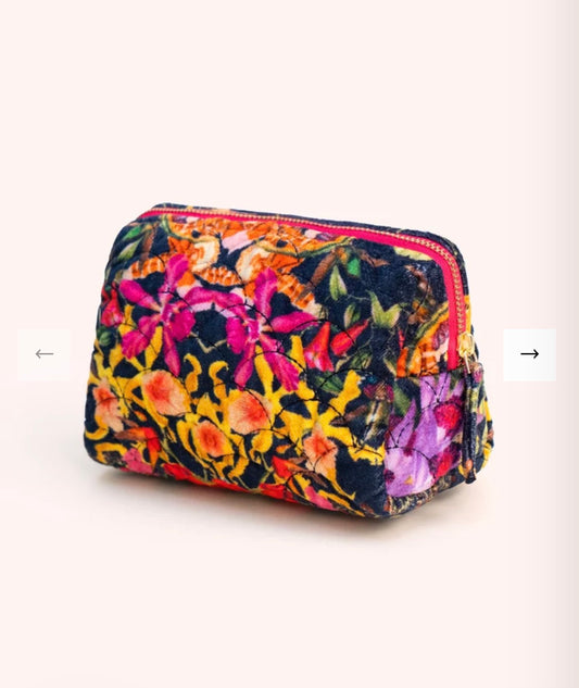 Hellebore Quilted Velvet Make Up Bag