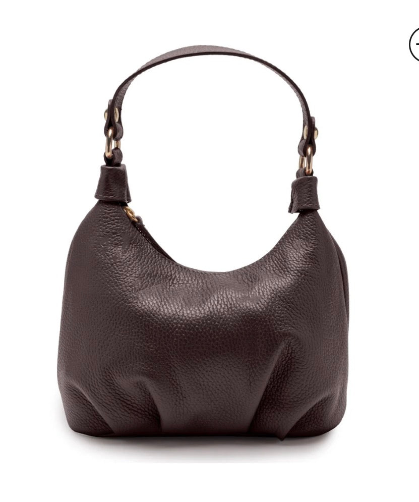 Leather Dumpling Bag - Brown
