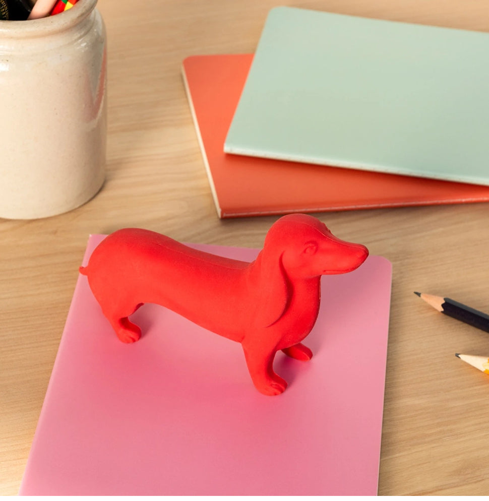 Giant sausage dog eraser - Red