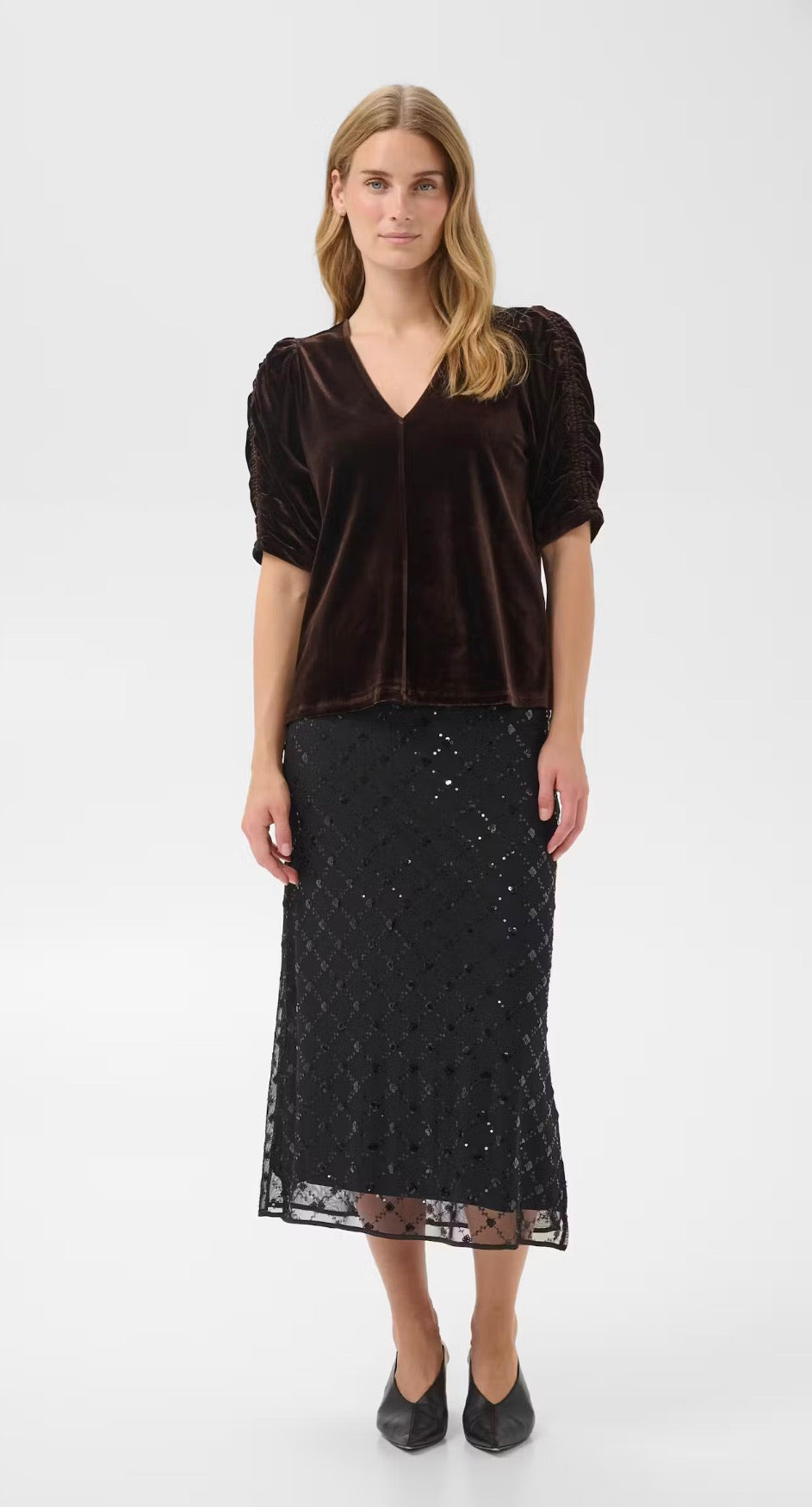 Vivika Sequin Skirt - Black
