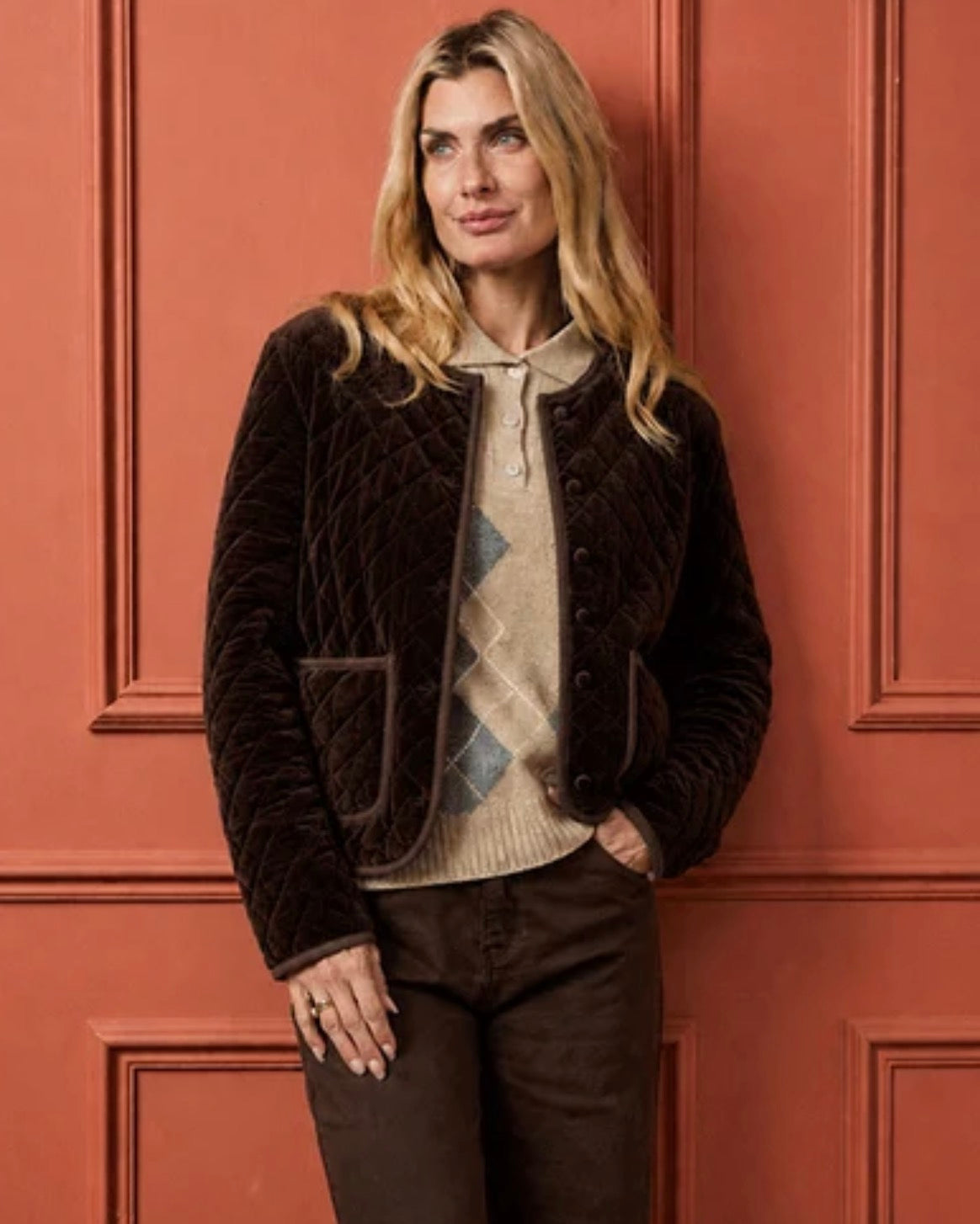 Velvet Reversible Jacket - Brown