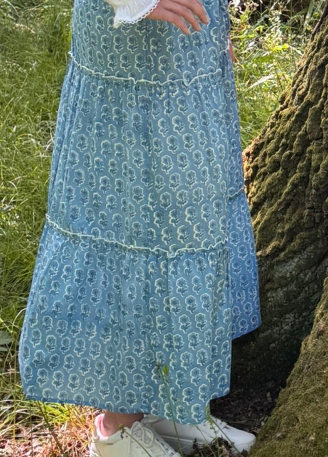 Blue Floral Skirt